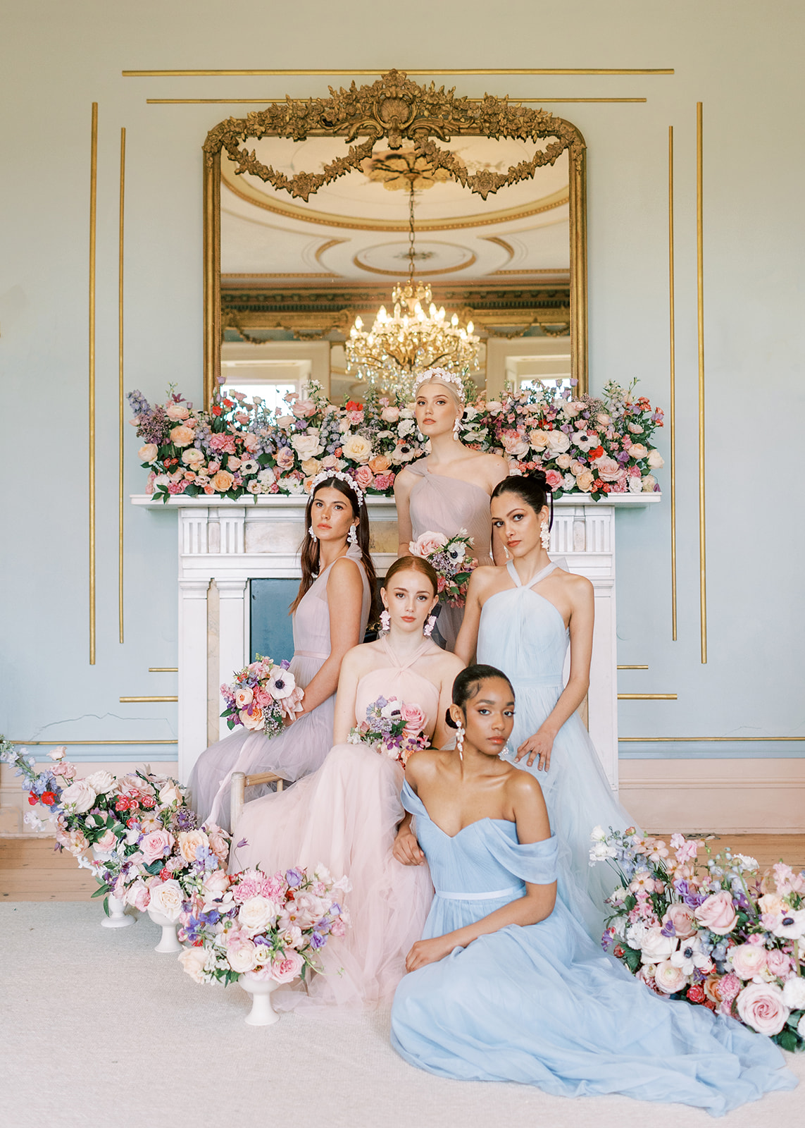 TH&TH bridesmaids dresses with wedding florist Flourish and Grace with Sophie May Photography, how to choose your bridesmaid dresses, blue, pink, lilac, green, mauve, peach bridesmaid dress