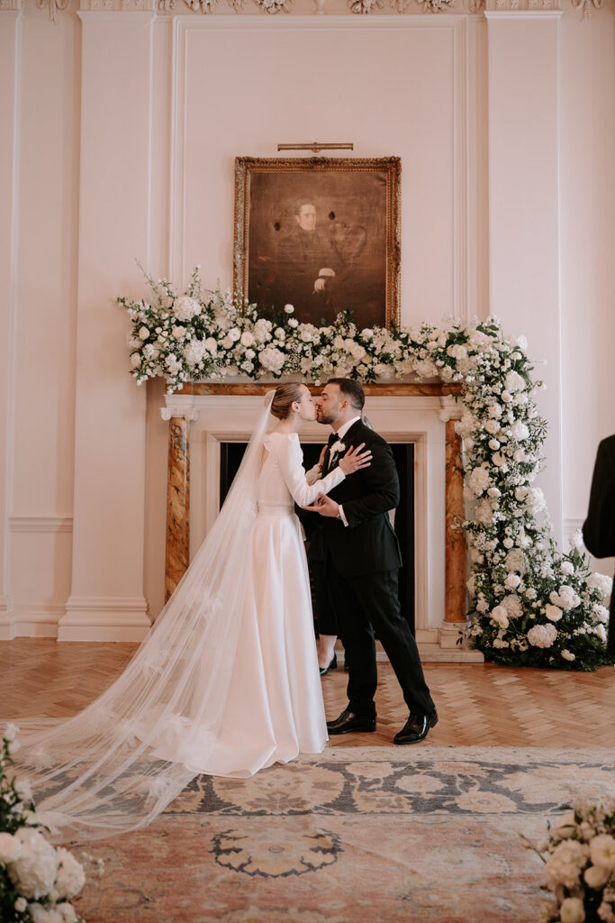 The Ned fireplace ceremony flowers