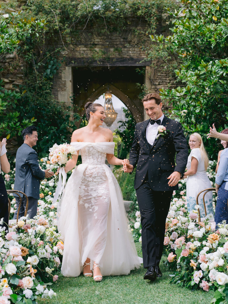 Euridge Manor cotswolds wedding venue ceremony chandelier flowers by Flourish and Grace