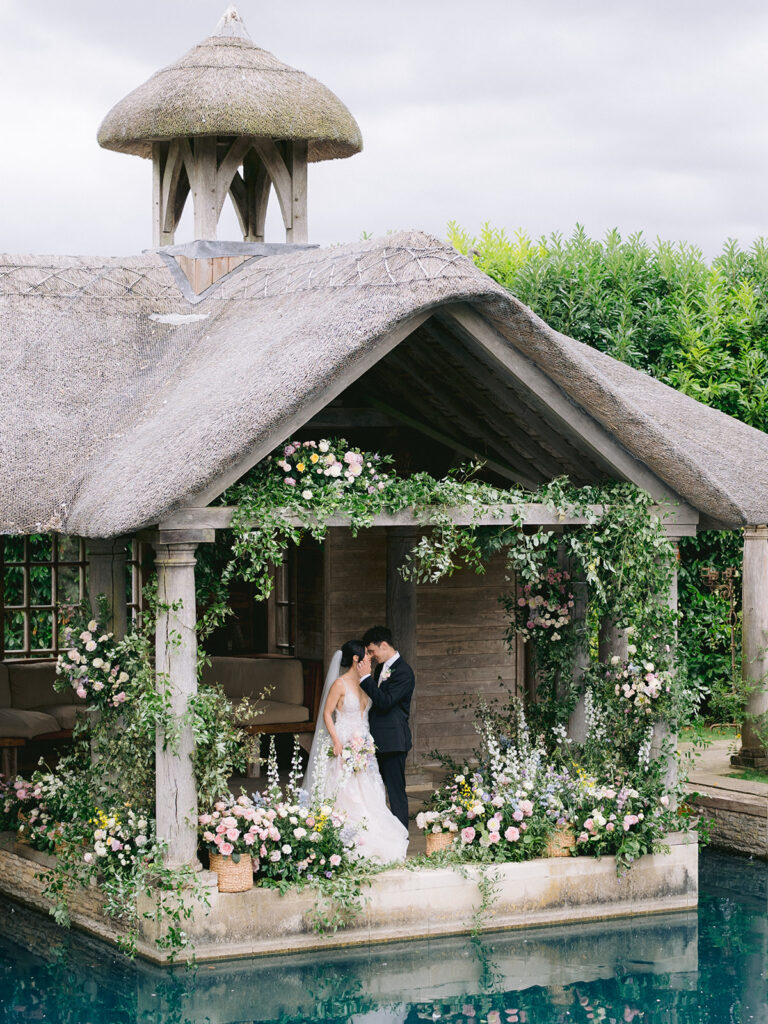Luxury Cotswolds wedding flowers by Flourish & Grace at Euridge Manor