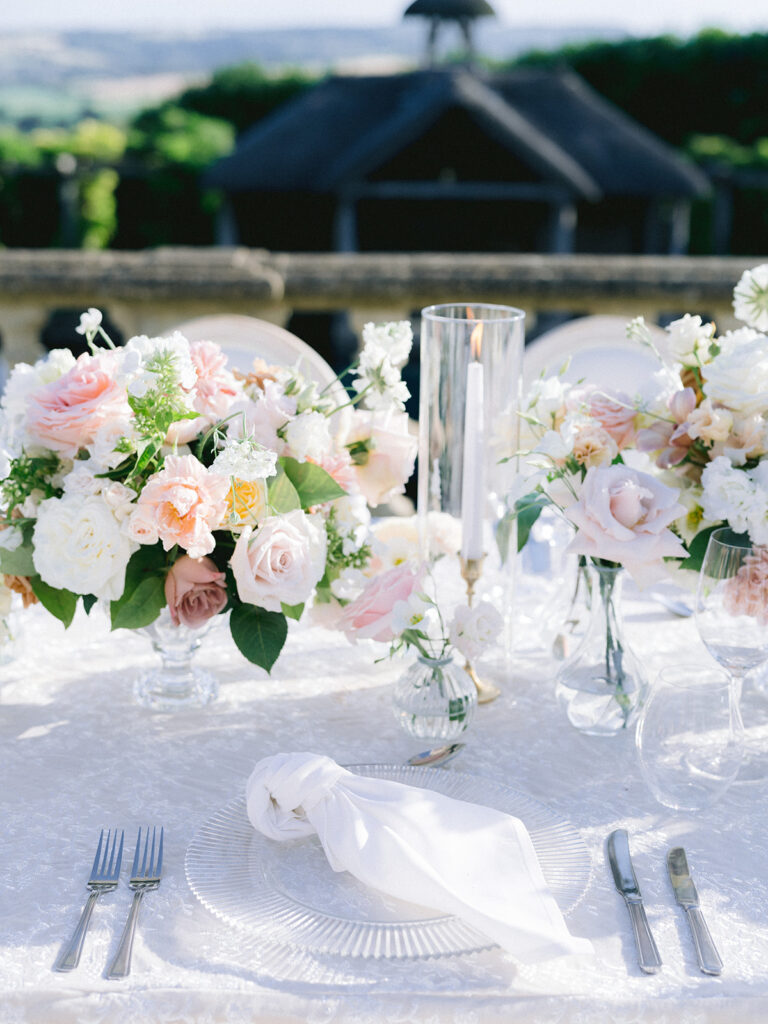 Luxury Cotswolds wedding flowers by Flourish & Grace at Euridge Manor