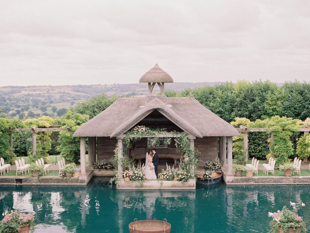 Euridge Manor luxury wedding venue cotswolds boathouse ceremony florist